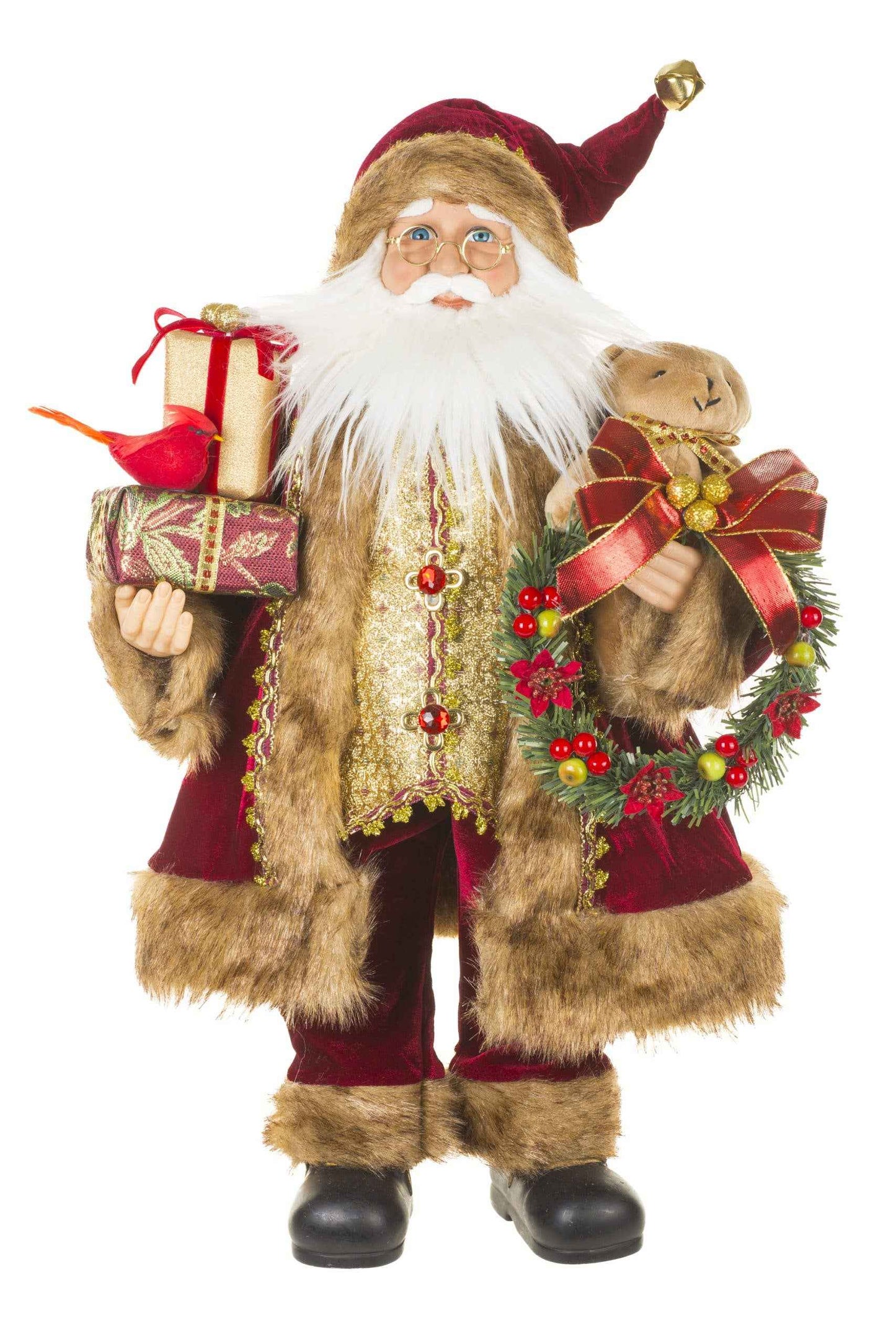 NEW-Burgundy/Gold Santa