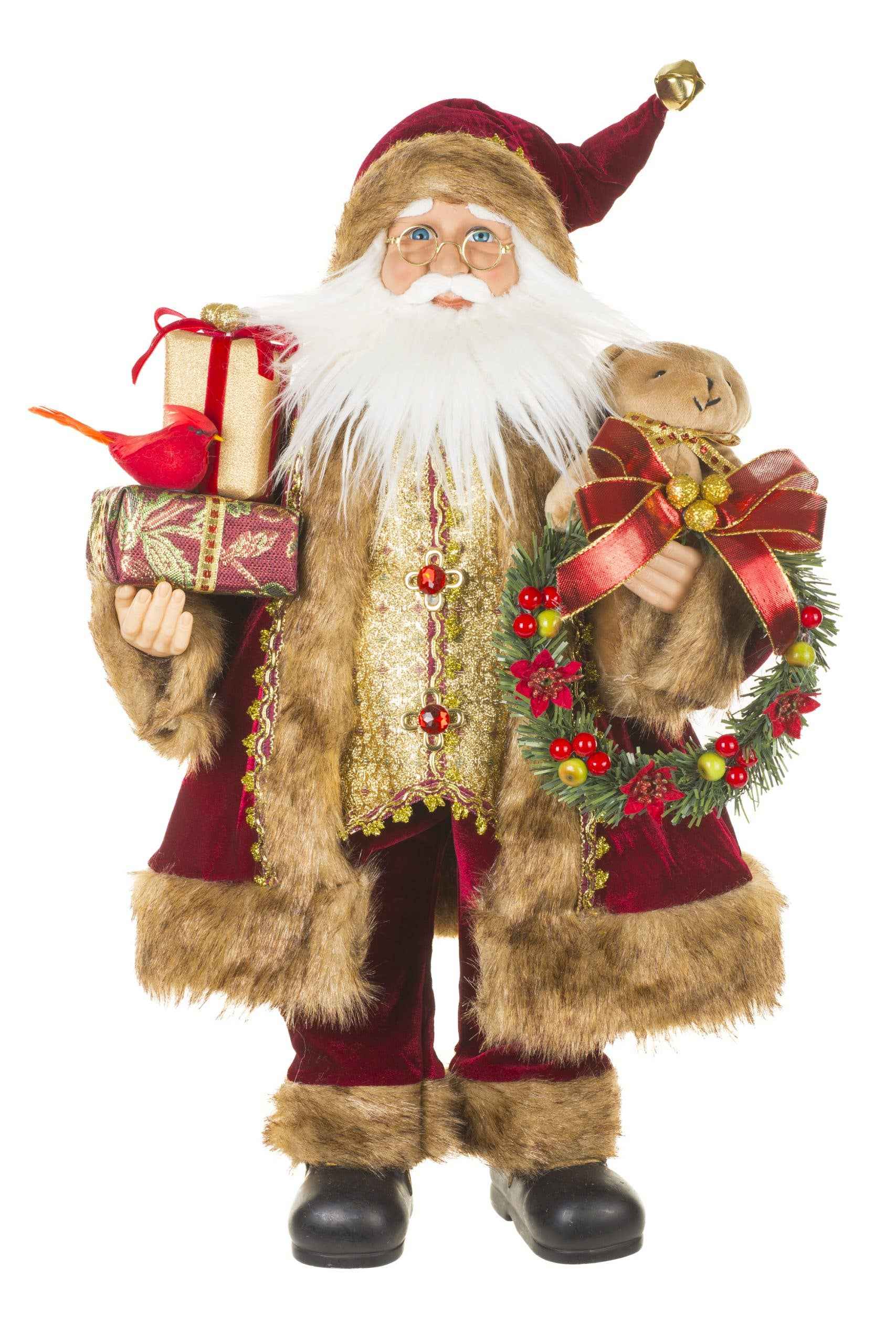 NEW-Burgundy/Gold Santa