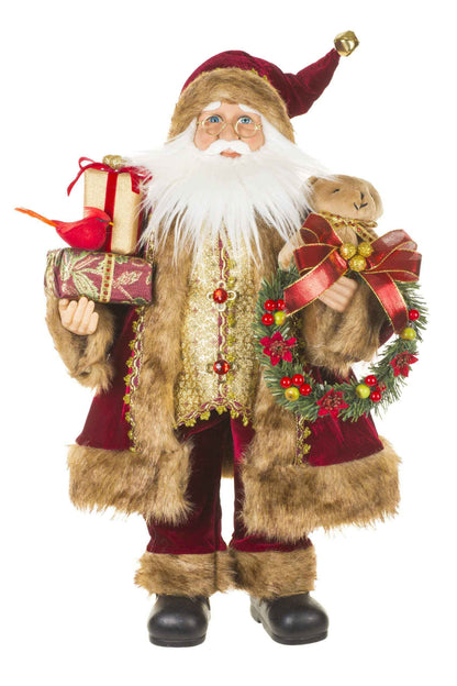 NEW-Burgundy/Gold Santa
