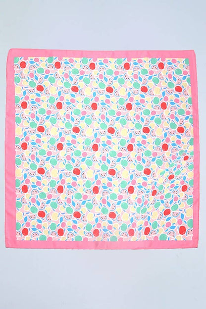 FRUIT PRINT SILKY FEEL BANDANA SCARF
