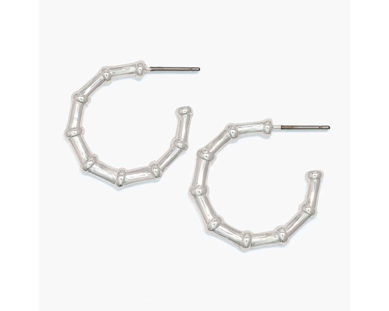 Gold Bamboo Hoop Earrings