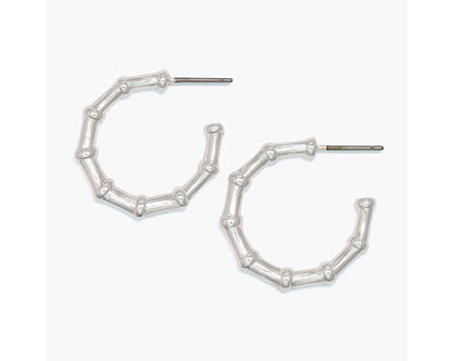 Gold Bamboo Hoop Earrings