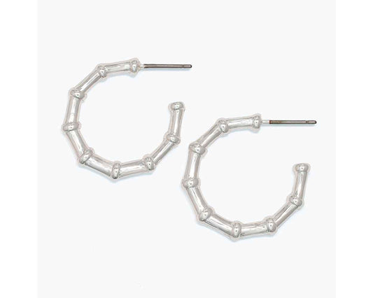 Gold Bamboo Hoop Earrings