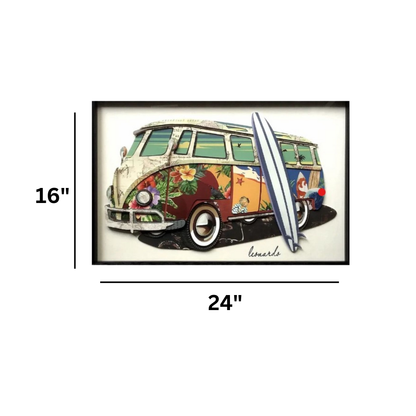 3D Collage Art | Vintage Volkswagon (24"x16")