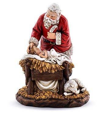 Napco - Santa Watching Over Baby Jesus Item # 52271