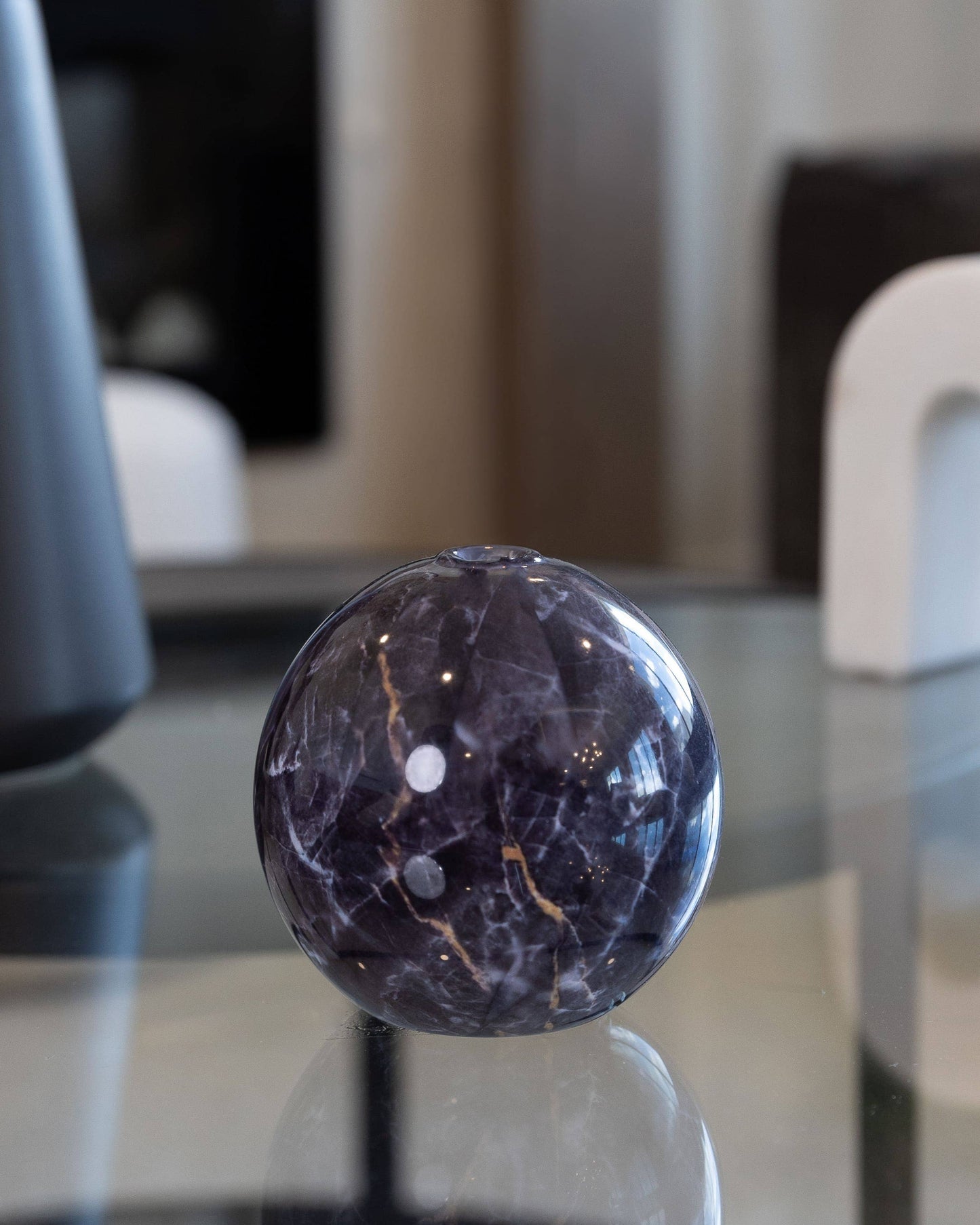 Neva Charcoal Marble Vase for Everlasting Candles