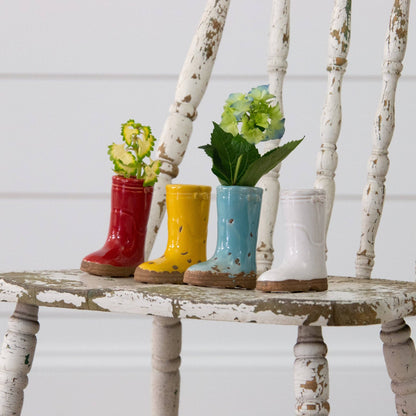 Mini Ceramic Boot Vases, Bright Colors-sold separately