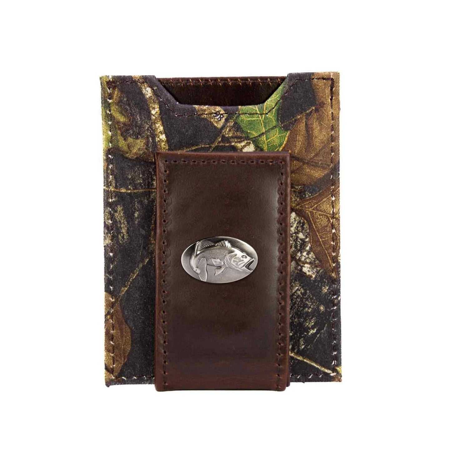 Bass Magnetic Leather Slim Wallet: Crazyhorse Brown