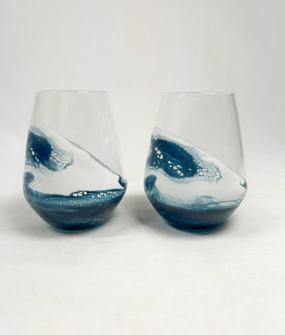 Resin Accented Wine and Entertaining Glasses Set - 2