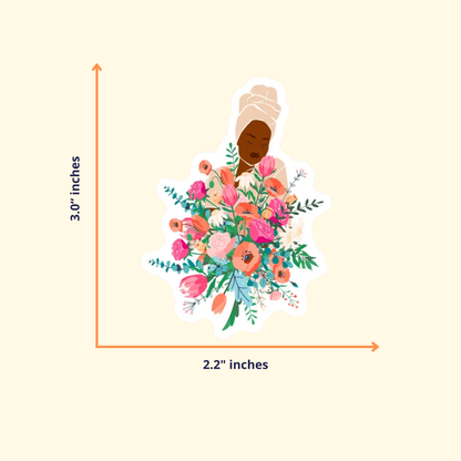 Bloom | Black Woman | Abundance Stickers | Flowers
