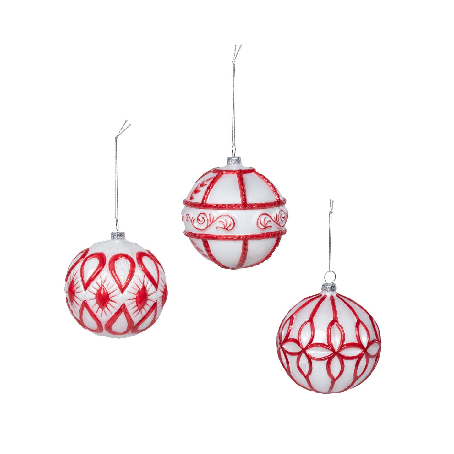 Park Hill Collection Nordic Handpainted Glass Ball Ornament,