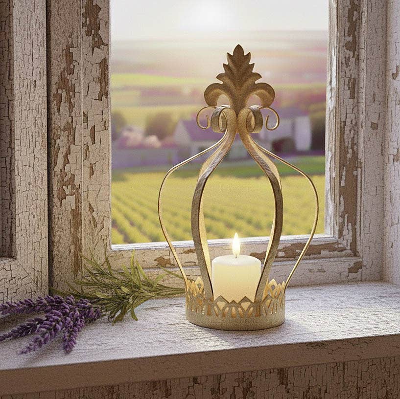 Metal Distressed Votive Candle Holder