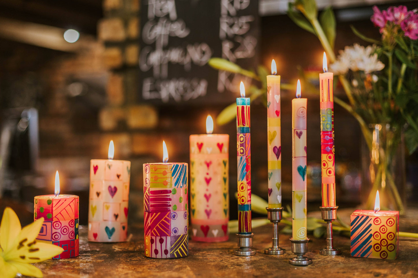 Pastel Hearts Candle