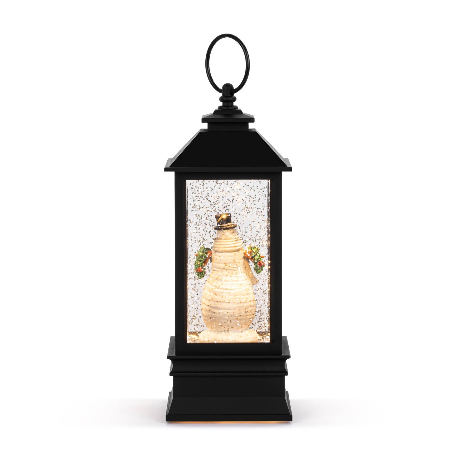 Snowman Red Heart Lit Musical Snow Globe Lantern - 4x11in