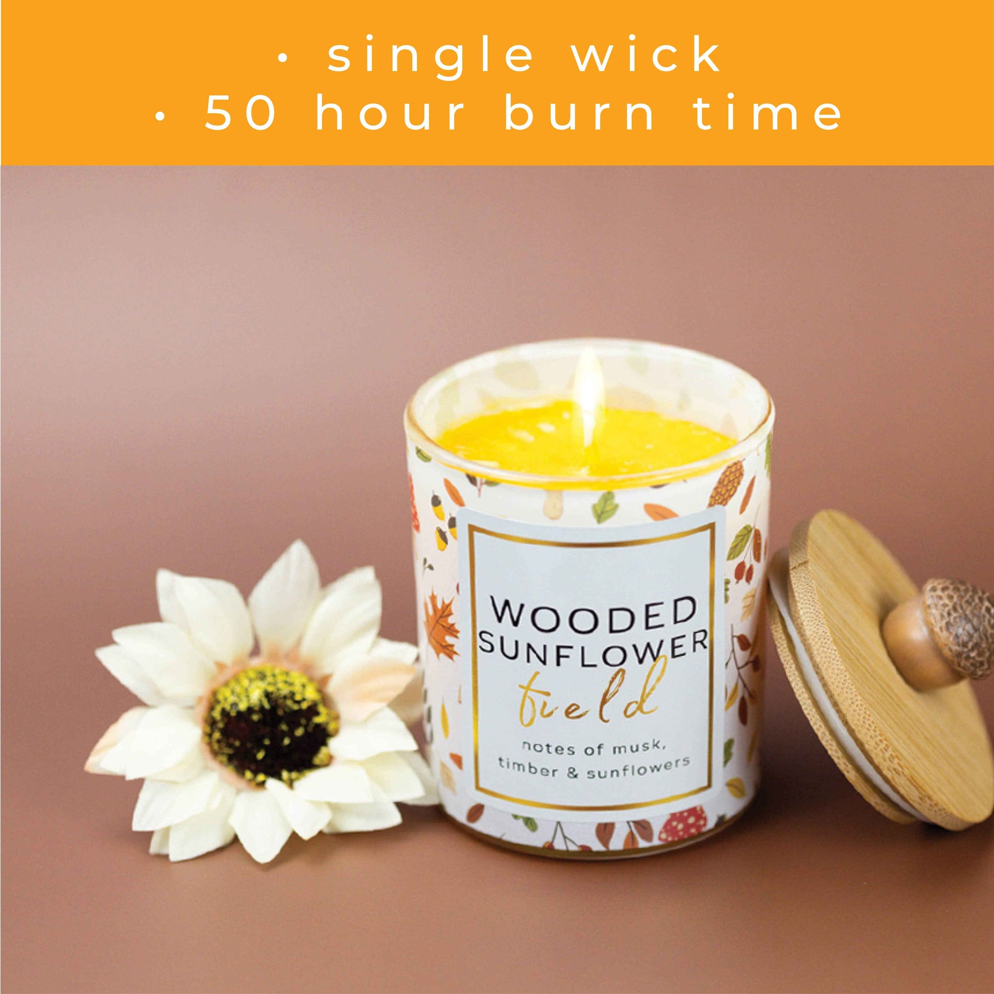 Wooded Sunflower Field – 10oz Fall Scented Candle