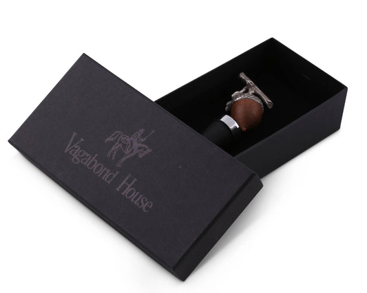 Vagabond House - Pewter  and Wood Acorn Bottle Stopper