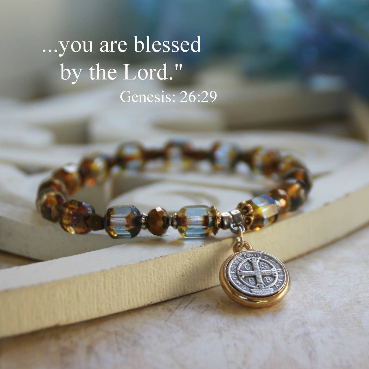 St. Benedict Pretty in Blue Bracelet
