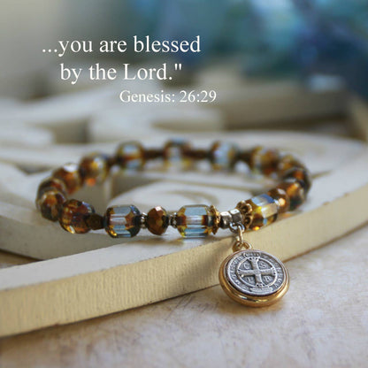St. Benedict Pretty in Blue Bracelet