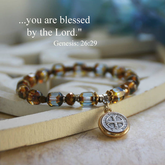 St. Benedict Pretty in Blue Bracelet