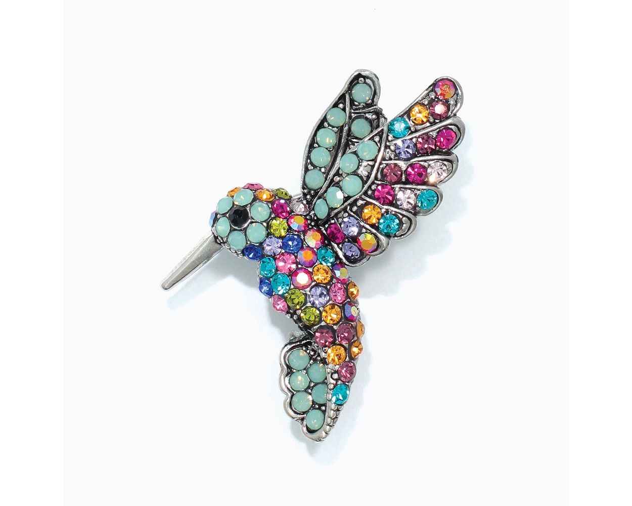 Crystal Hummingbird Brooch