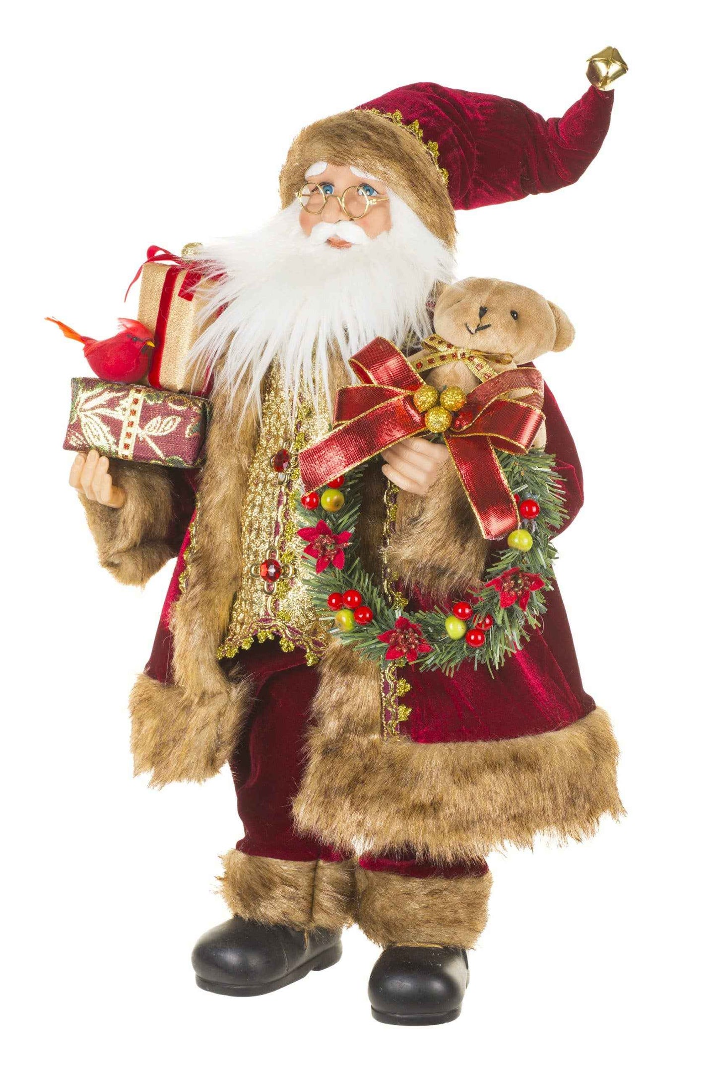 NEW-Burgundy/Gold Santa