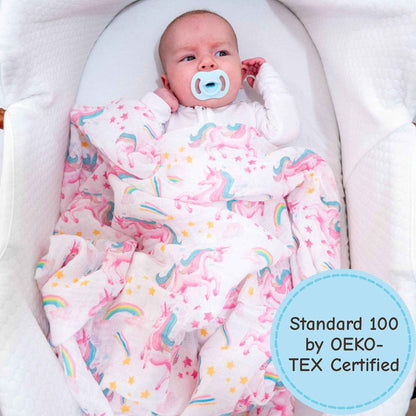LollyBanks - Unicorn Crew Baby Muslin Swaddle Blanket