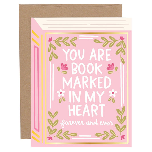 You Are Book Marked In My Heart Love Greeting Card