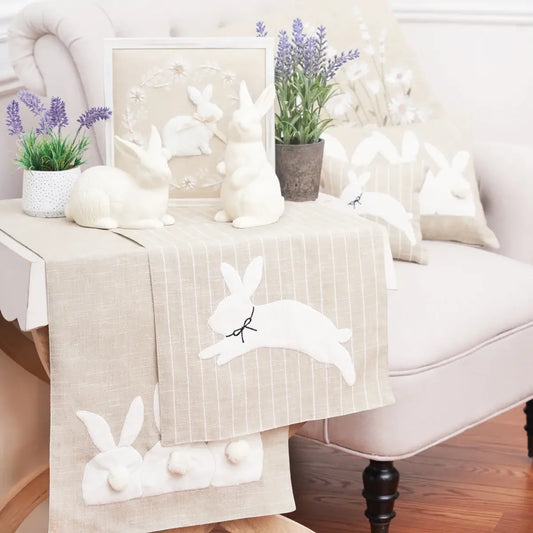Easter White Bunny Wreath Shadow Box