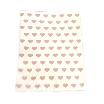 Viverano Organics - Hearts Reversible Jacquard Knit Baby Blanket (Organic Cotton