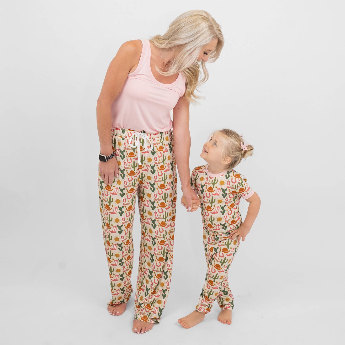 Conjunto de pijama de manga corta con pantalones de bambú para niños Hey Y'all Western