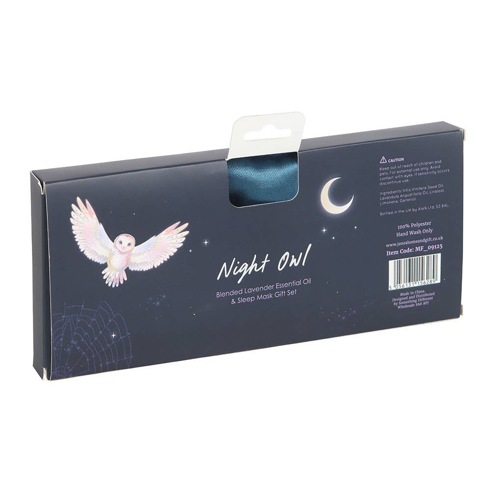 Night Owl Sleep Mask and Essential Oil Gift Set