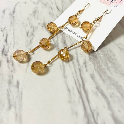 Anita K By Blushing Pink - Faceted Cubic Zirconia Bead Dangle Earring
