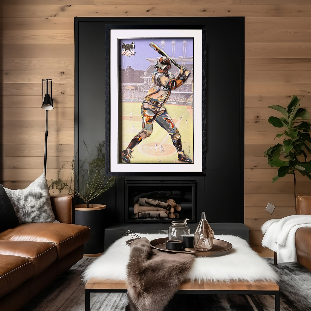 3D Collage Art | Baseball Player (36"x24")