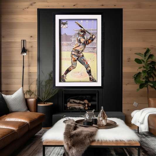 3D Collage Art | Baseball Player (36"x24")