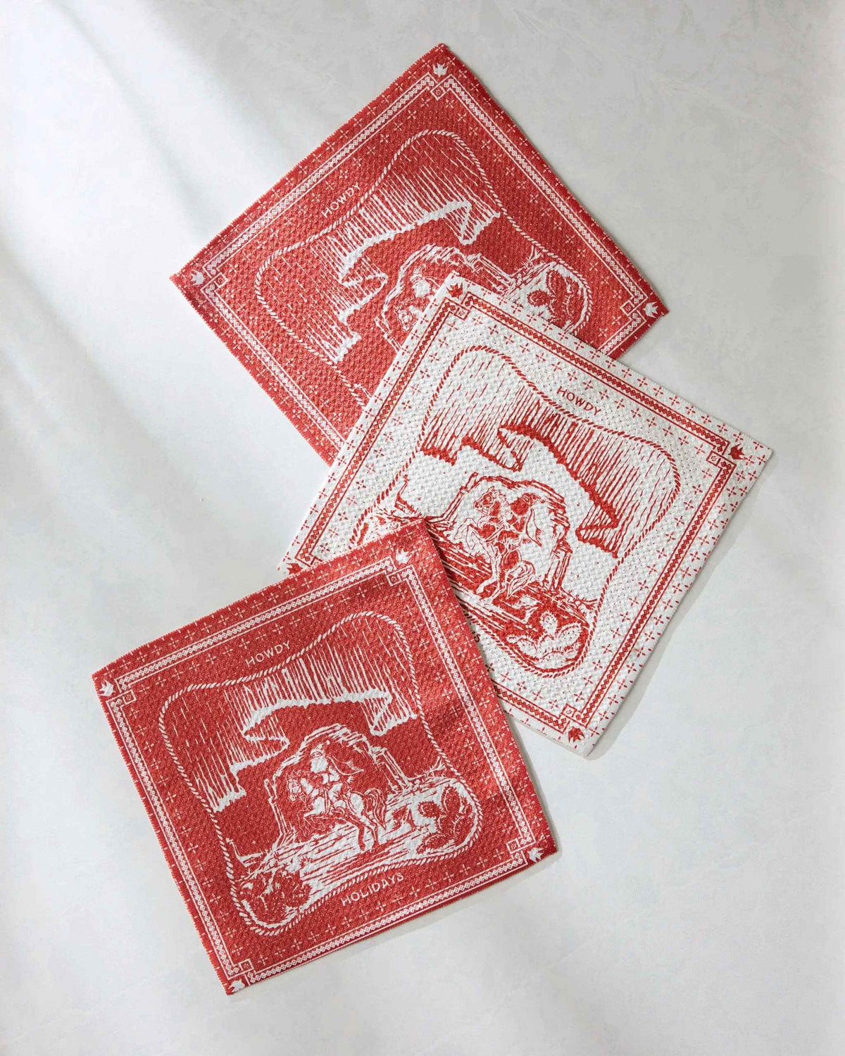 Cowboy Christmas Dishcloth Set