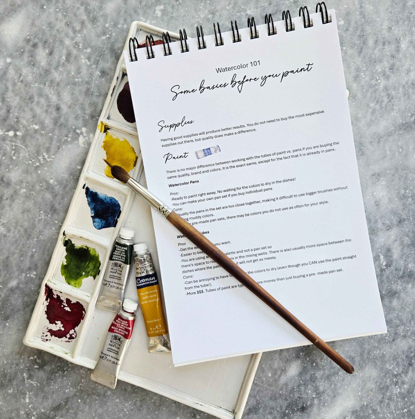 Watercolor Workbook, Spiral Bound, Birth Month Flowers