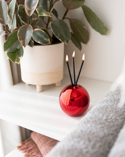 Neva Red Metallic Vase for Everlasting Candles