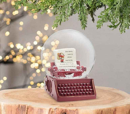 Medium Letter & Typewriter Snow Globe