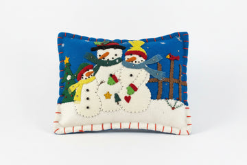 Blue Pillow /3 Snowman 8x10
