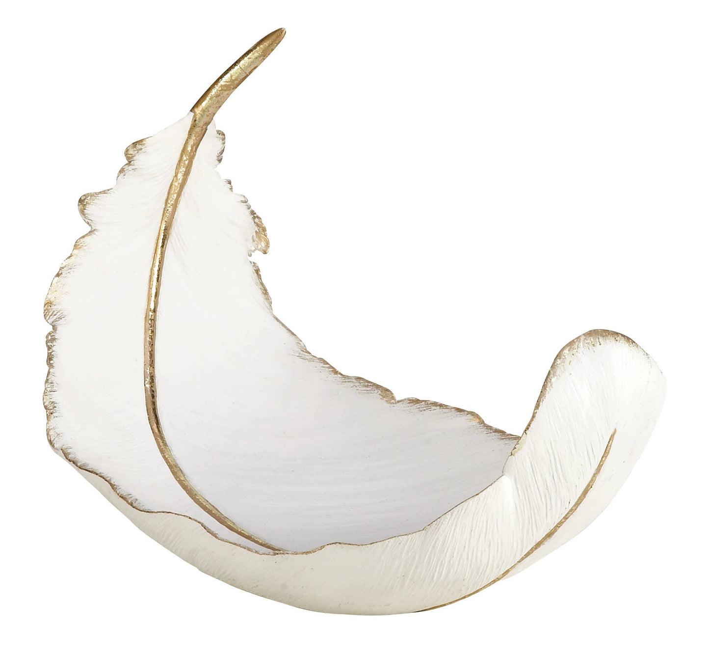 UMA Home Decor - Glam or Traditional Decorative Bowl - White, Gold