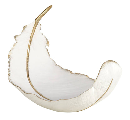 UMA Home Decor - Glam or Traditional Decorative Bowl - White, Gold