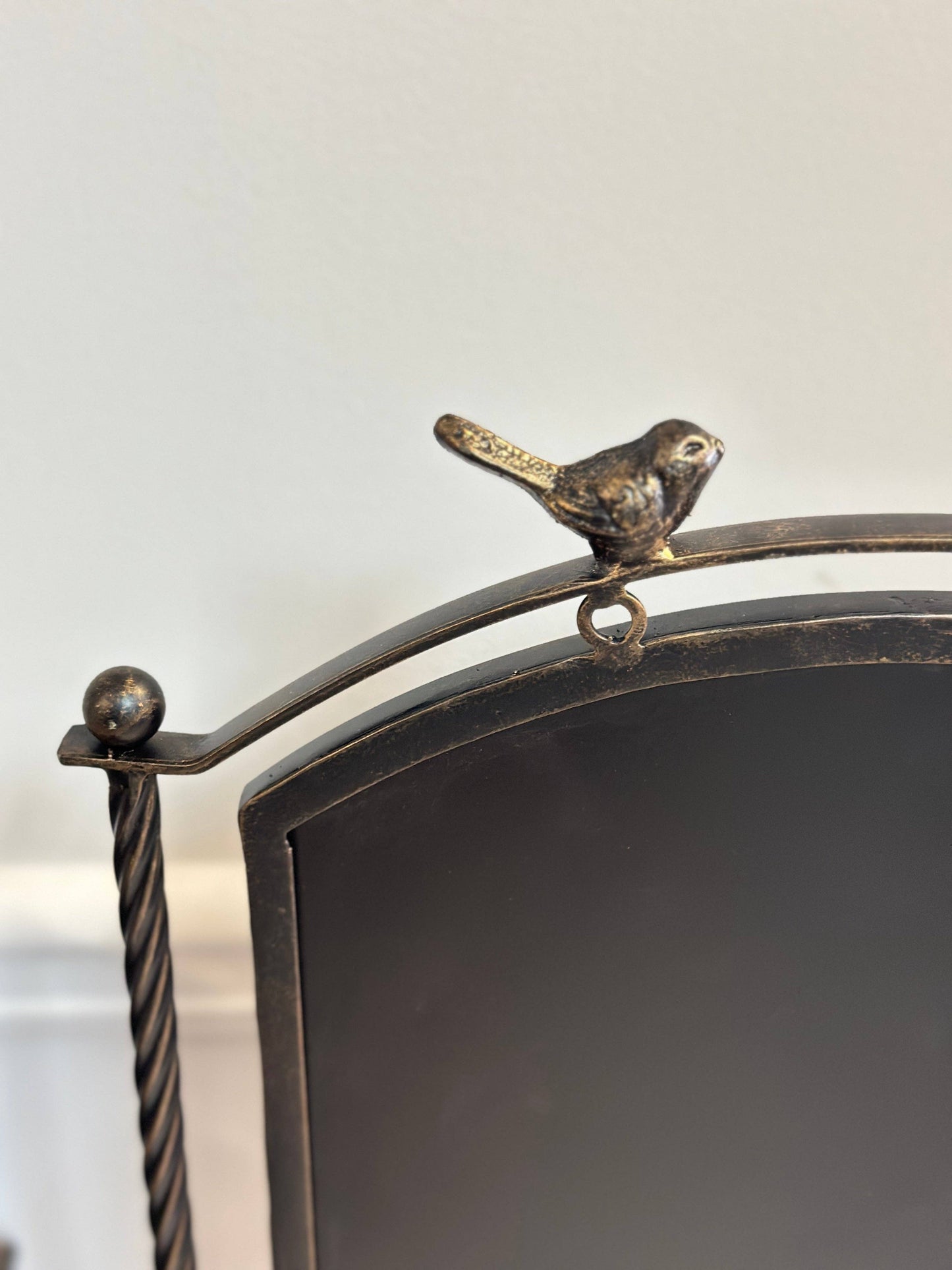 Metal Pedestal Chalkboard with Bird Accents