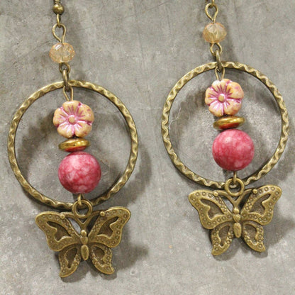 Fly High Butterfly Bling Dangle Earrings