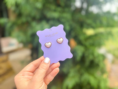 Stud Earrings - Pearl Hearts - Meredith