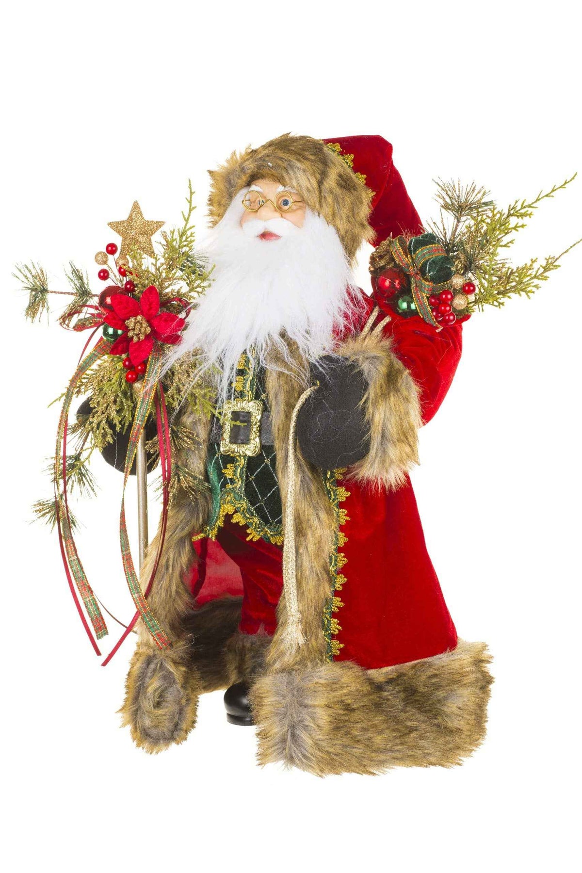 NEW-Red Furry Santa