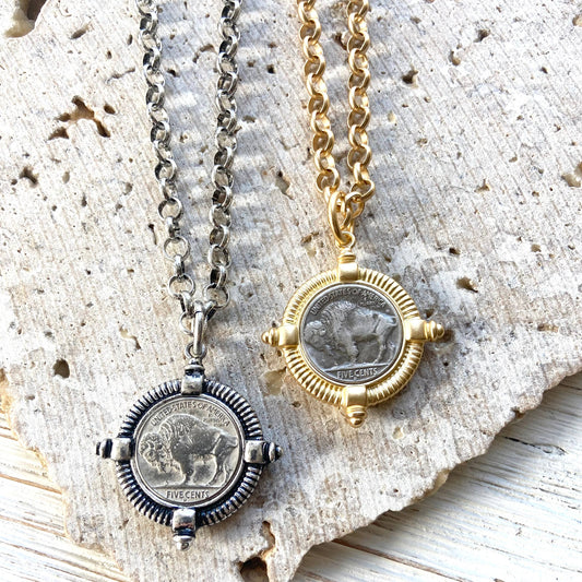 Buffalo coin necklace  