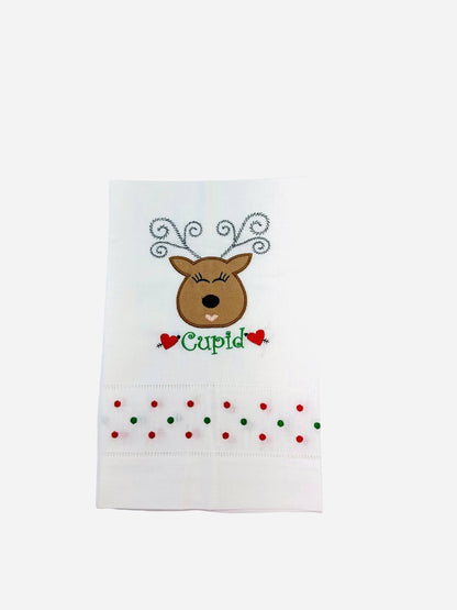Decorative Linen Tea Towels - Reindeer Party