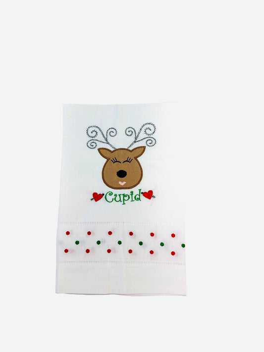 Decorative Linen Tea Towels - Reindeer Party