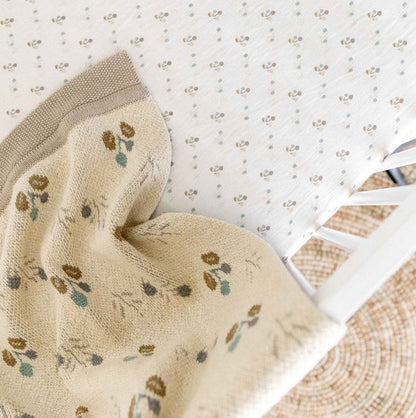 Crane Baby - Avery Organic Cotton Knitted Baby Blanket (Poppy)