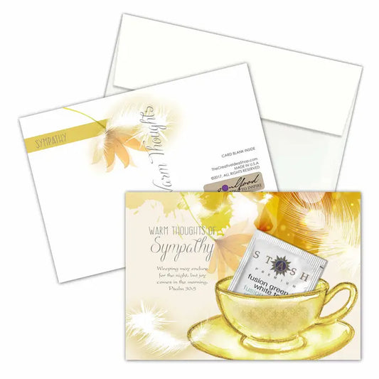Tea Greeting Card with Real Tea Bag - Thoughts of Sympathy